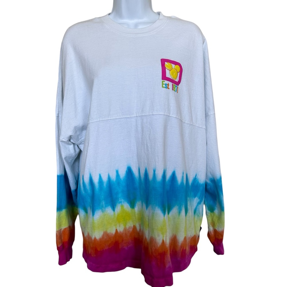 Disney Spirit Jersey Fresh Sliced Dip Dye Neon Disney Puffy Paint Women’ Sz M